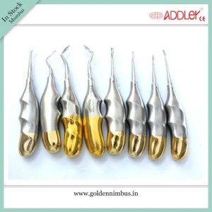 Manual Addler Dental Elevator Half Golden Set, For Cleaning